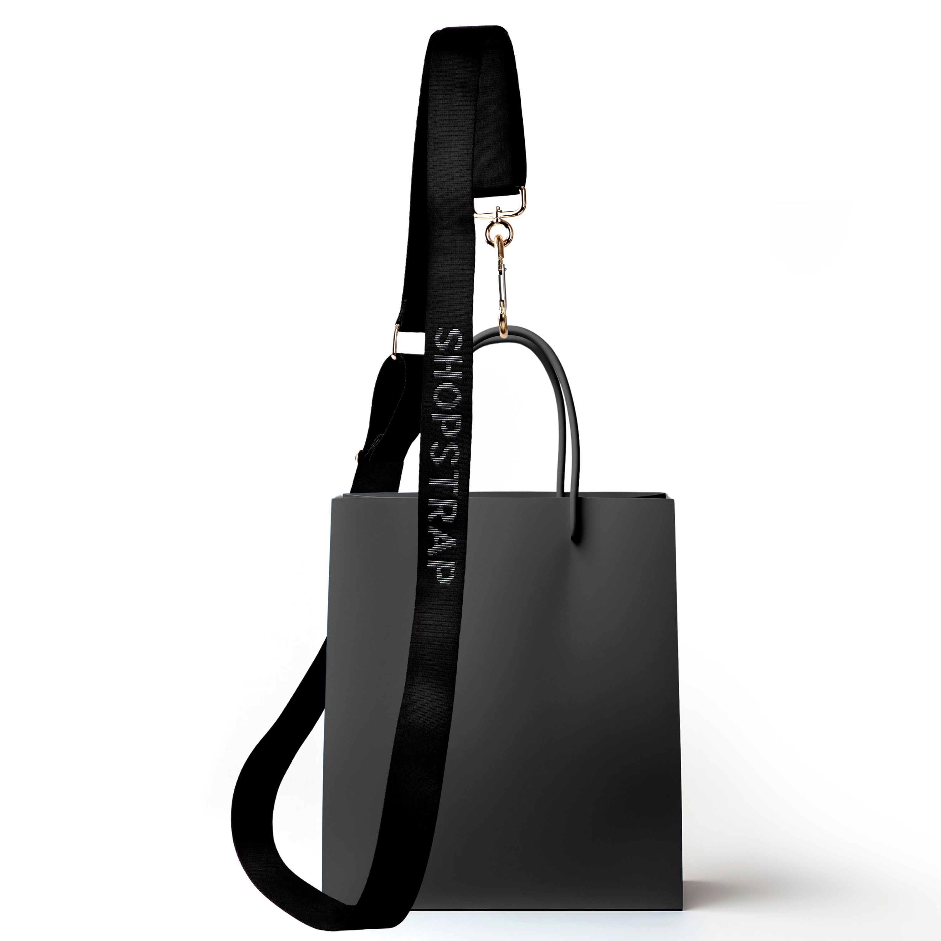 Shopstrap versatile hands-free shopping strap, bag carrier, click and carry, Midnight Black.