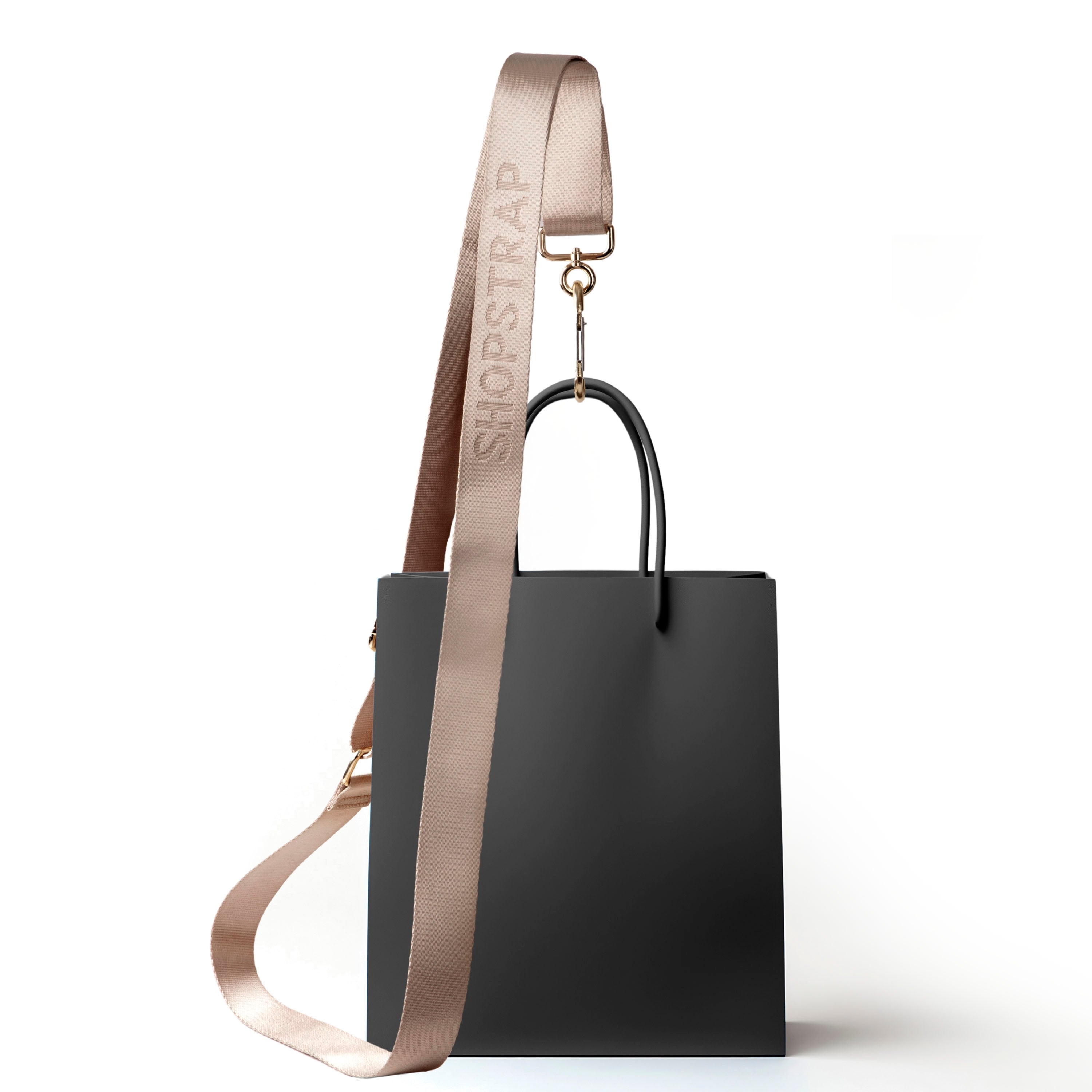 Shopstrap versatile hands-free shopping strap, bag carrier, click and carry, Shopstrap Beige