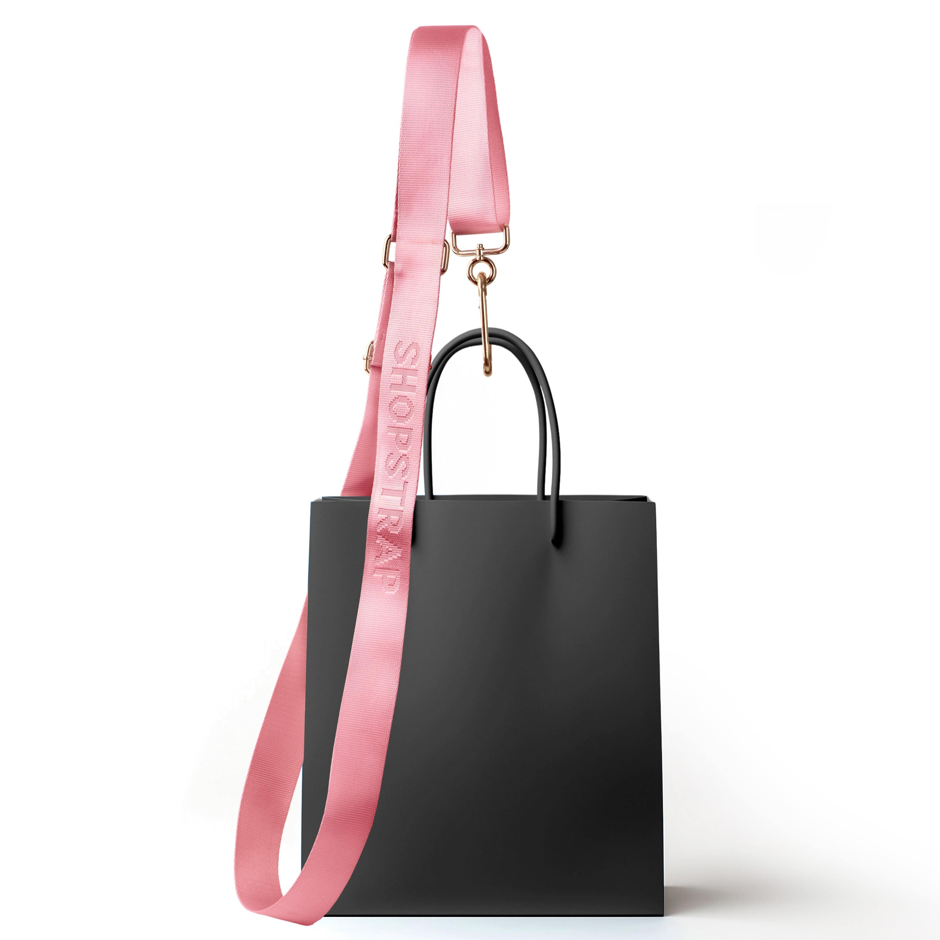 Shopstrap versatile hands-free shopping strap, bag carrier, click and carry, Pink Peony.